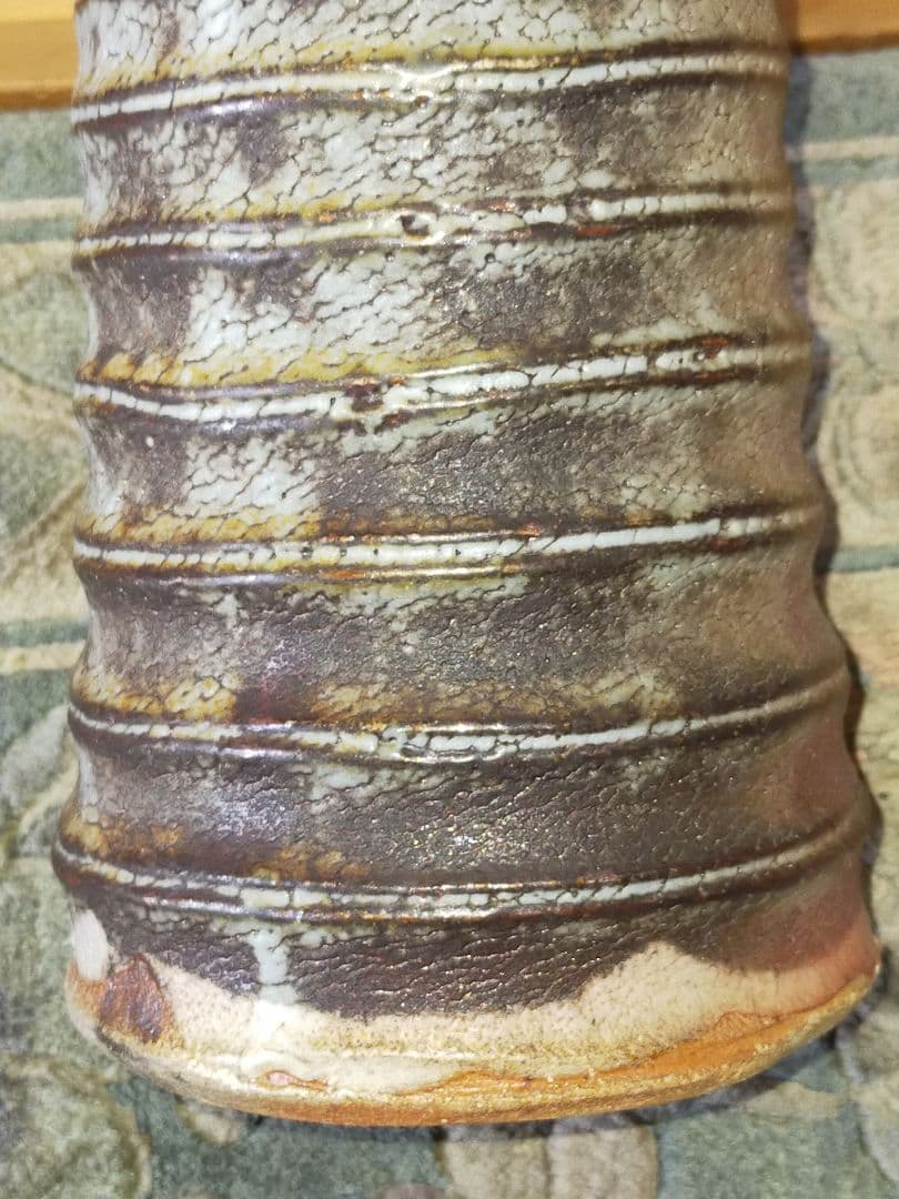 花瓶 加藤 康景 （正治）鼠志野 箱付き 花器 志野 骨董品 佳香】十