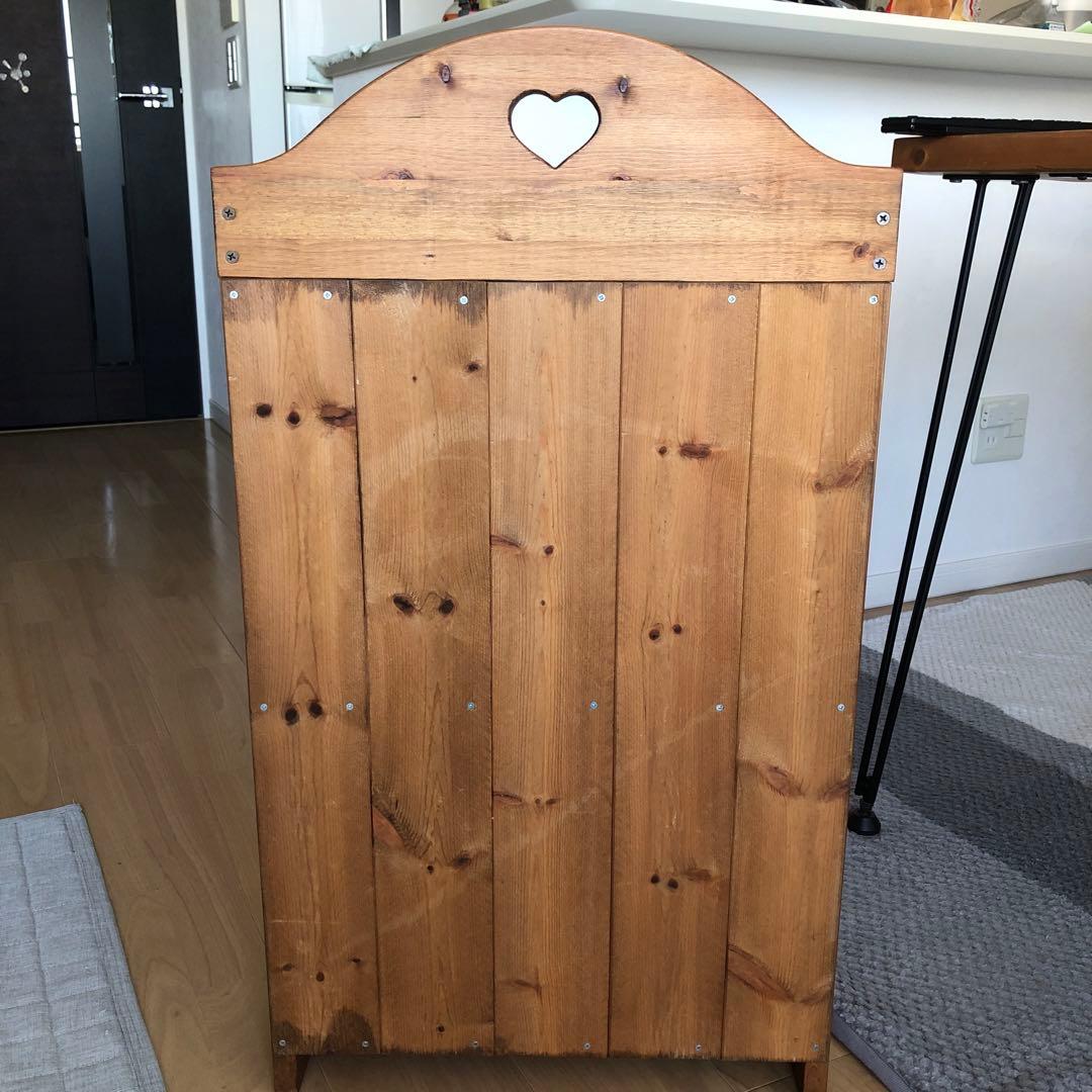 カントリー　木製ハート型棚 2段