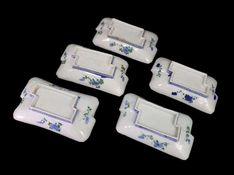 古伊万里 染錦 梅に菊 松に短冊の図 変形長皿 5