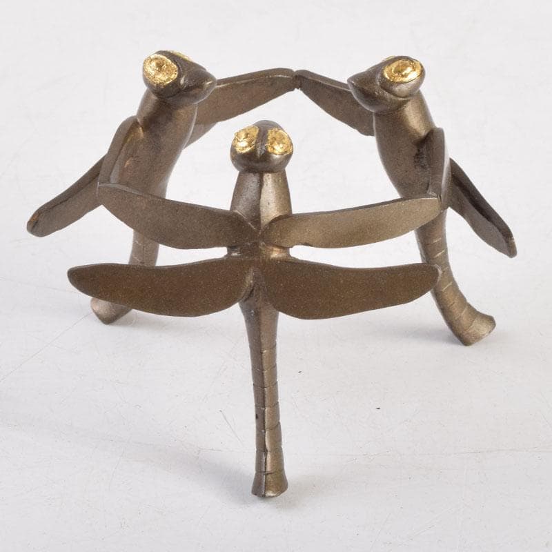 茶道具 加賀象嵌匠 本江敏彦作 唐銅 蜻蛉蓋置 共箱 V 9224 - メルカリ