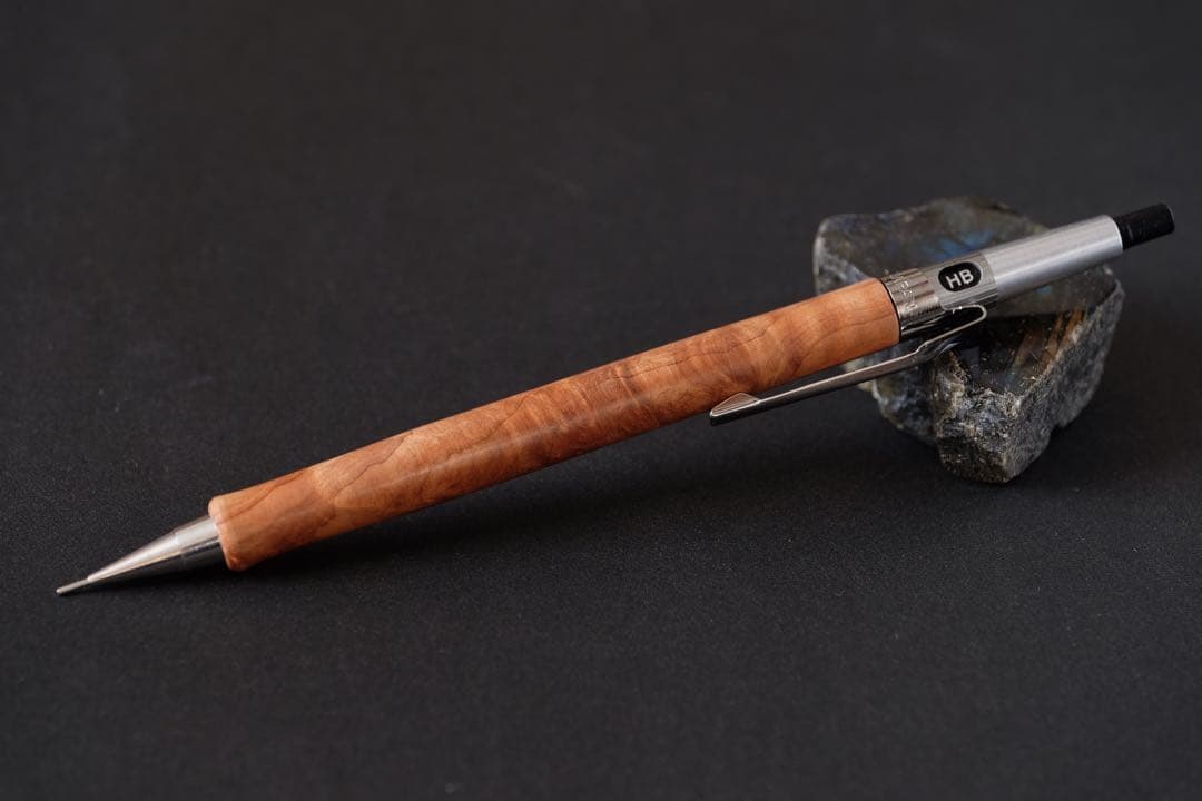 PG5木軸カスタム0174高村杢工房 製図用シャープペンシル花梨瘤紅白