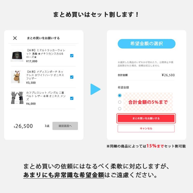 【本革】ミドルトラッカーウォレット 真鍮 ★シュガースカル&フラワー★ レザー