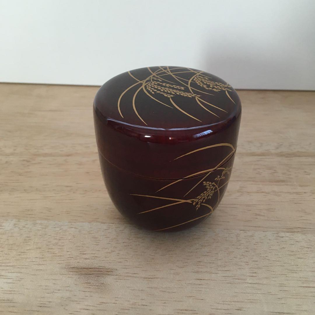 中村宗尹作 溜塗 稲穂蒔絵 中棗 茶道具 共箱 V918 - メルカリ 茶道具 松