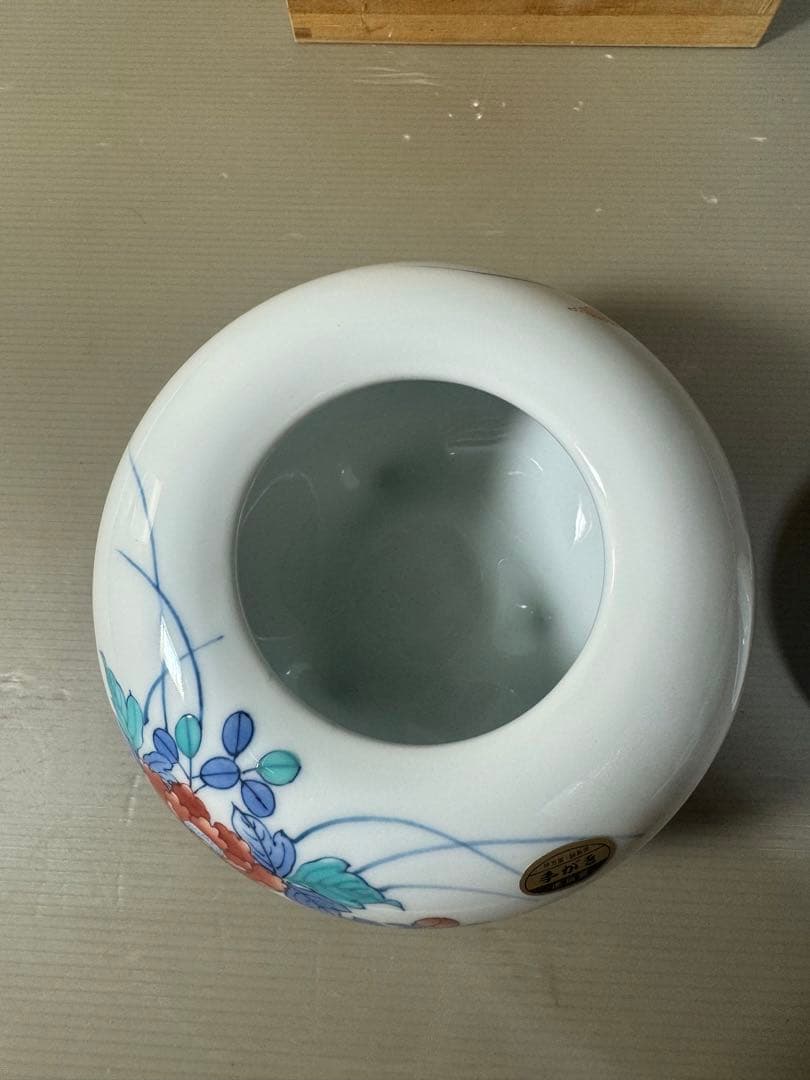 2655 伊万里鍋島焼　手描き　香炉　未使用