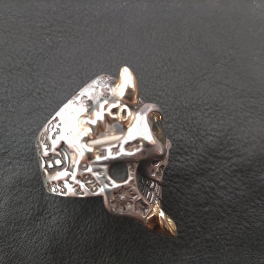 Bill Wall Leather 18Kパーツ多用 マスタースカルリング