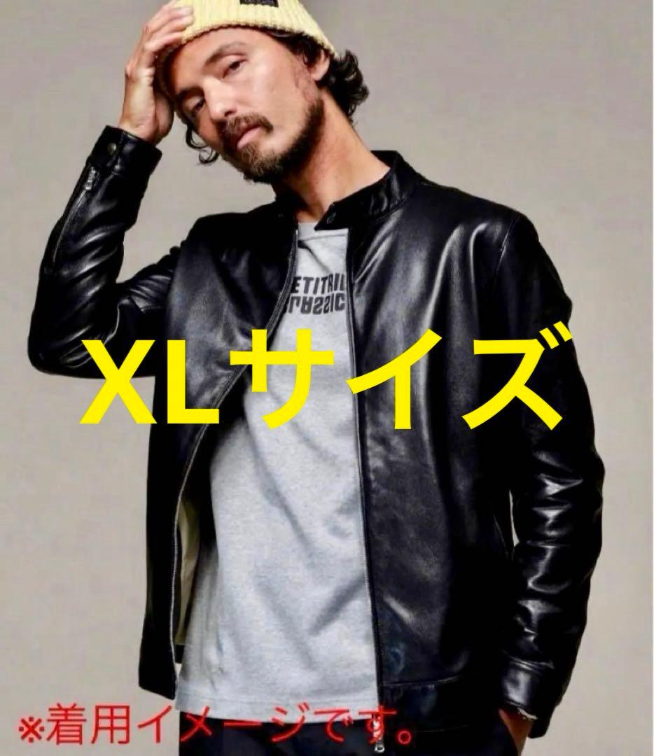 希少XL◎NANO UNIVERSE 羊革 ラムレザー 名作 シングルライダース 2025