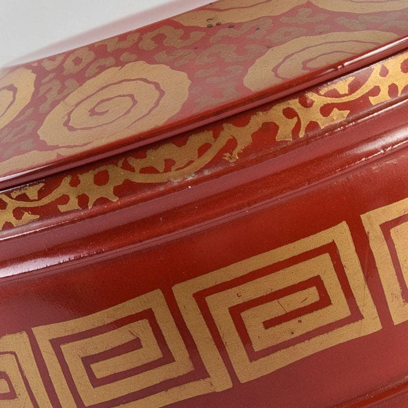 専用 茶道具 塗師中村宗哲作 朱唐草如心好 寸切茶器即