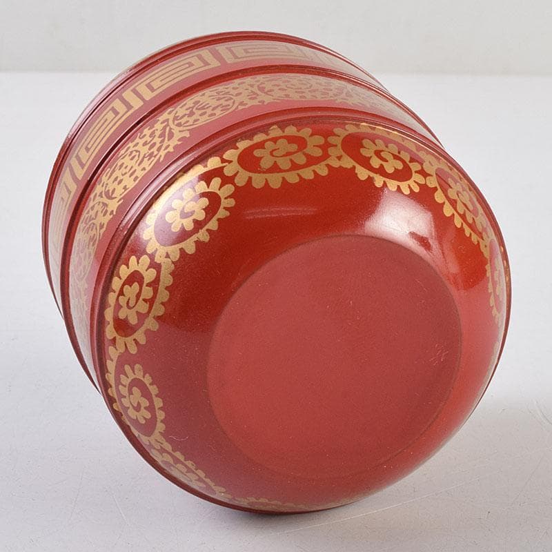 専用 茶道具 塗師中村宗哲作 朱唐草如心好 寸切茶器即