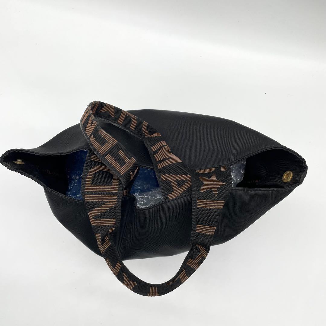 【美品】フェンディ　ミニトート　ハンドバッグ　ナイロン　バケット型　ロゴライン