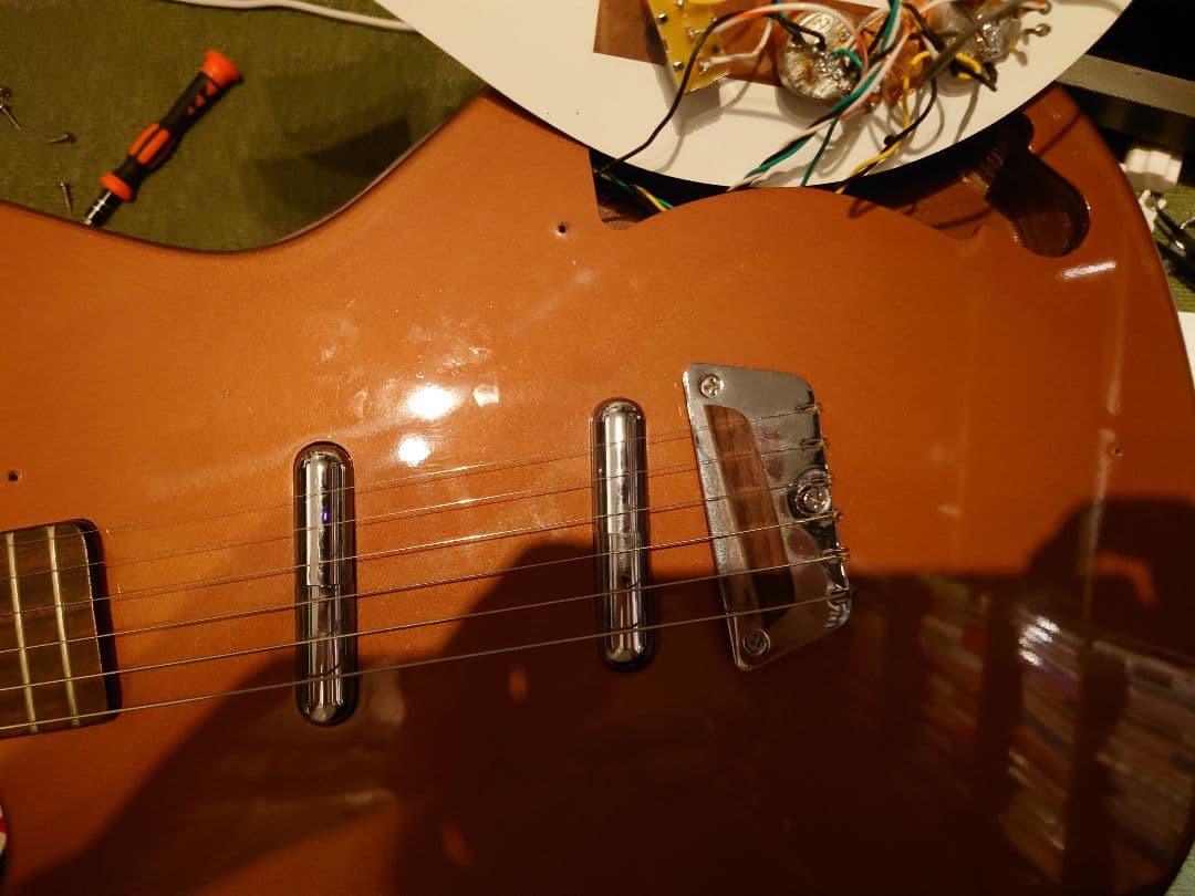 Danelectro エレキギター ブラウン？改造済オレンジドロップ