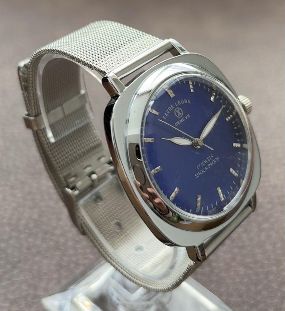 ヴィンテージ FAVRE-LEUBA 手巻き時計 ブラック メンズ腕時計