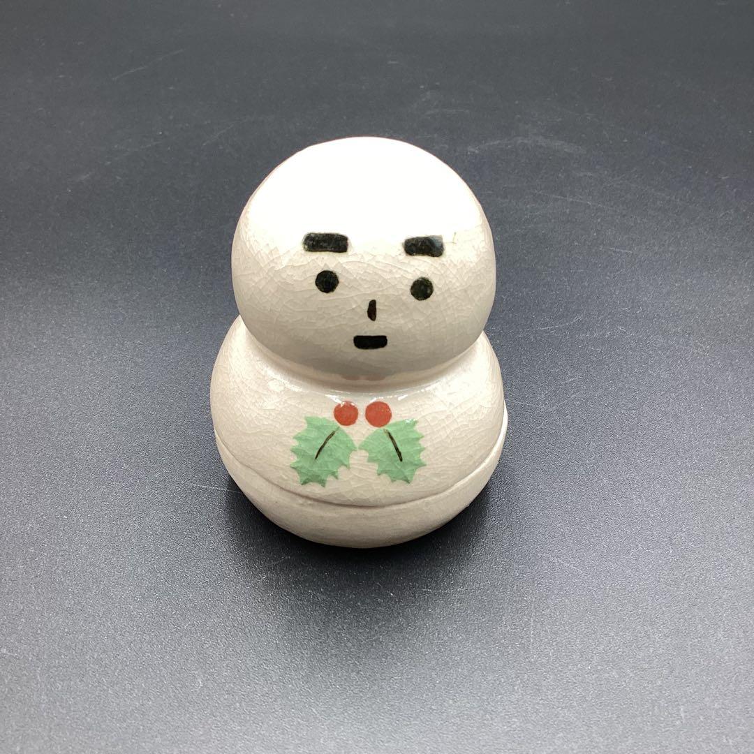 茶道具 香合 雪だるま 伊東桂楽作 桐箱入
