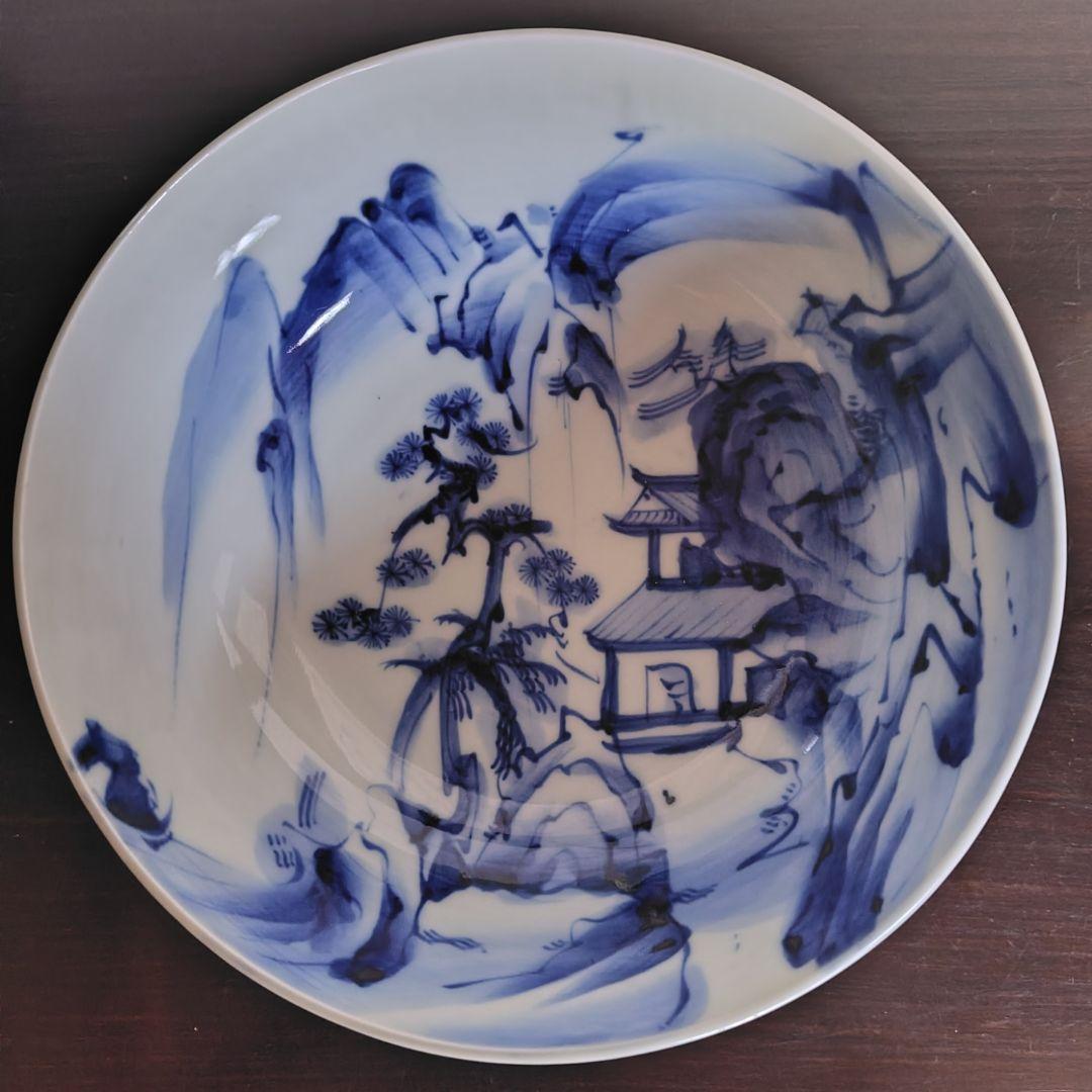 古伊万里 染付 手描き 山水 鉢 大中小3つ アンティーク レトロ 冬 春