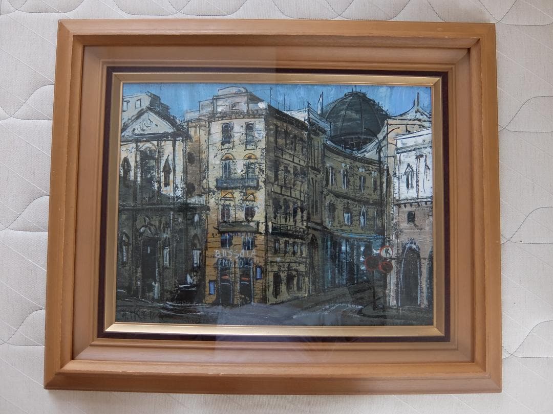 風景画 油彩 木製フレーム