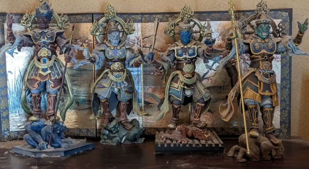 タケヤ師可動仏像・持国天、増長天、広目天、多聞天四天王像フィギュア 4体セット