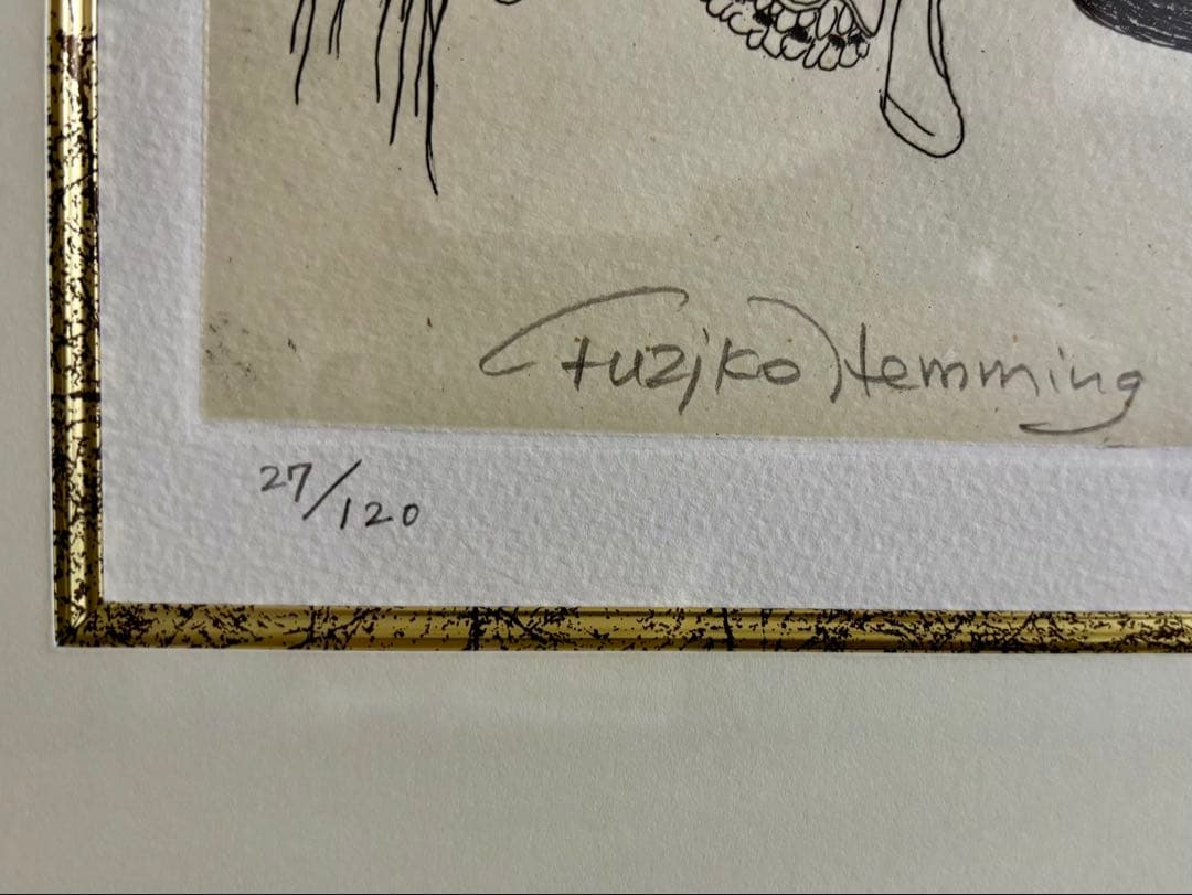 フジ子・ヘミング 】 サロンコンサート 銅版画(真作) フレームありの