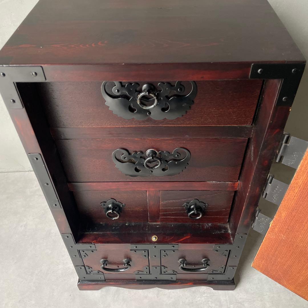 仙台箪笥 時代箪笥 和風家具 キャビネット 木製 レトロ 鍵つき