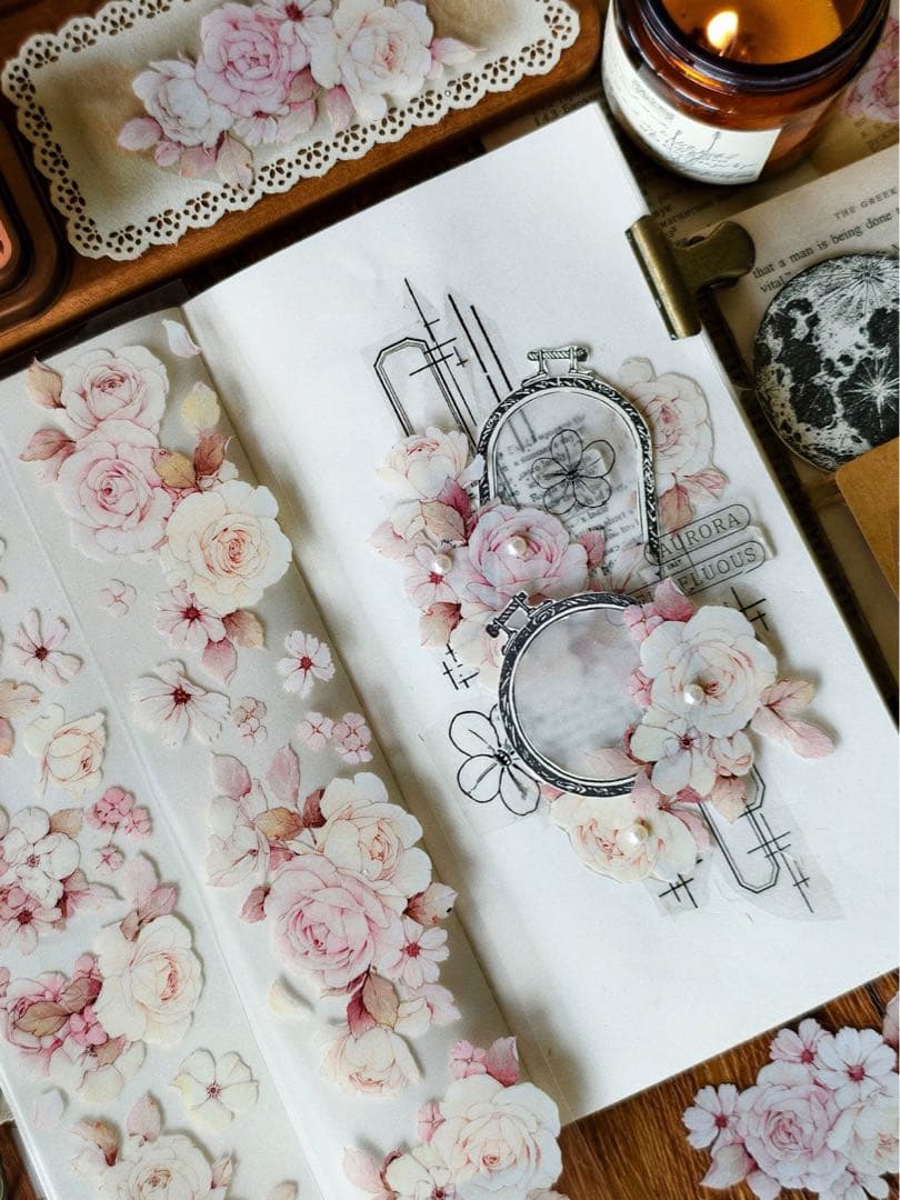 壹洱原创《语瑶-粉色》海外マスキングテープ　マステ 【2369】