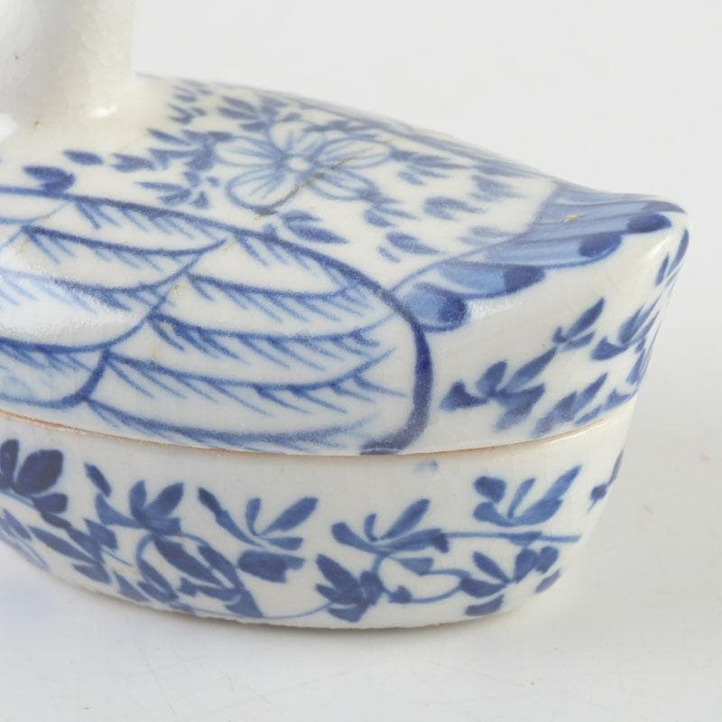 茶道具　染付　鳥形　香合　時代箱　V　9526