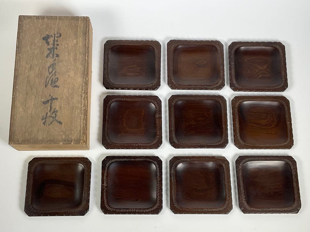 唐木 茶托 十客 10客 箱付き 茶道具 煎茶道具 - メルカリ