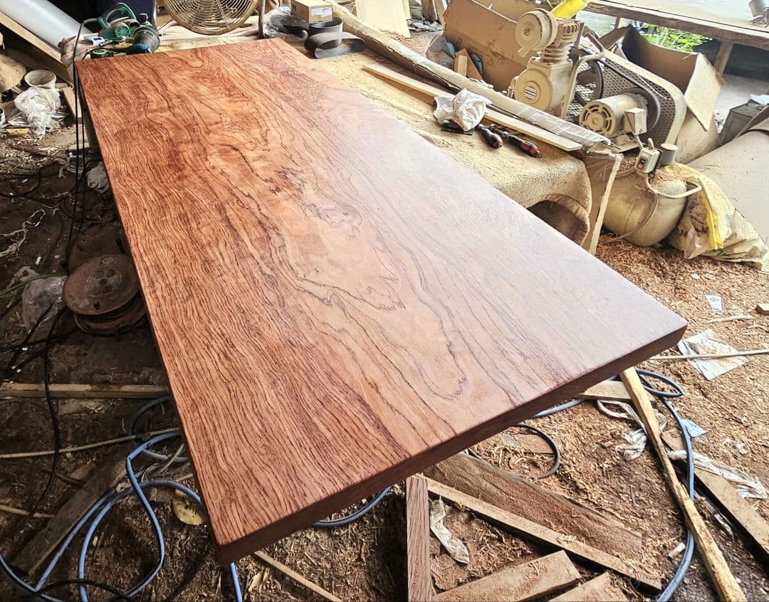 最終価格　ブビンガ　一枚板　ダイニング　テーブル　最上杢　特大　リビング