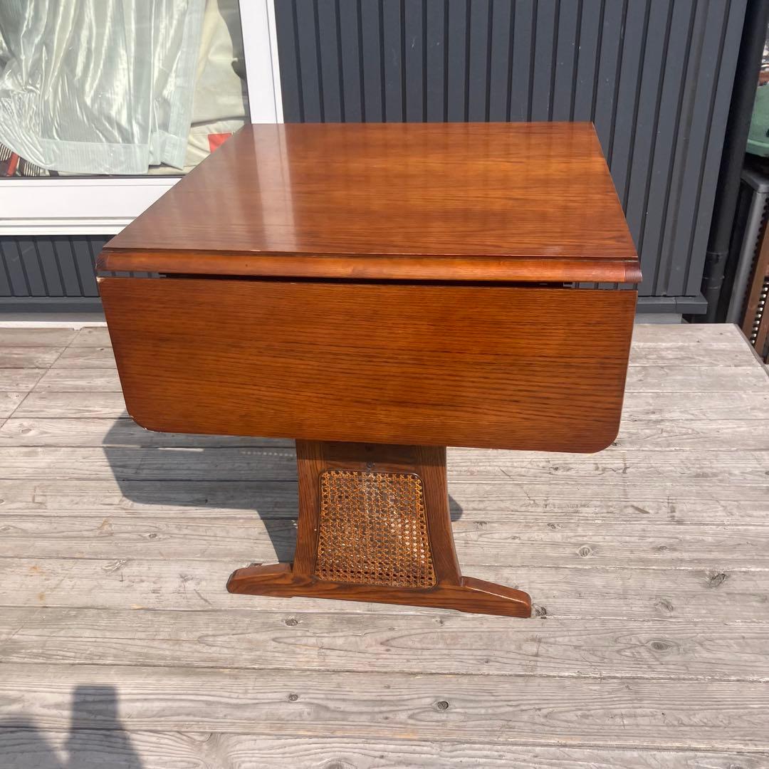 北欧レトロ 木製エクステンションテーブル 伸縮式ダイニングテーブル 古家具