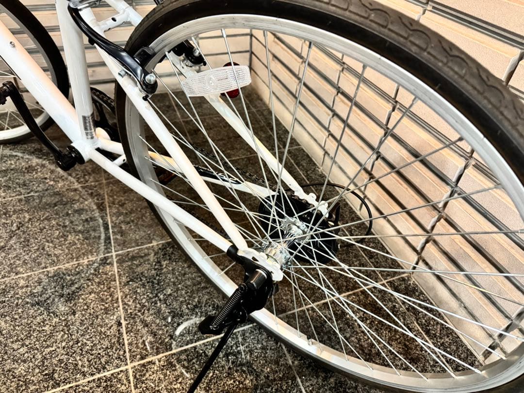 即乗りOK】街乗り自転車 ホワイト 状態良好 通勤・通学 ロードバイク