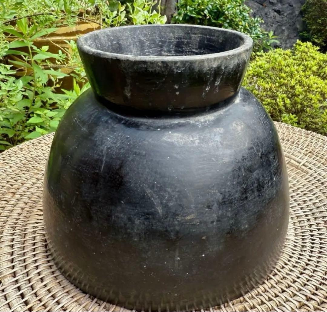京都 アンティーク 伝統的な漆器ボウル 注ぎ口付き 美術品