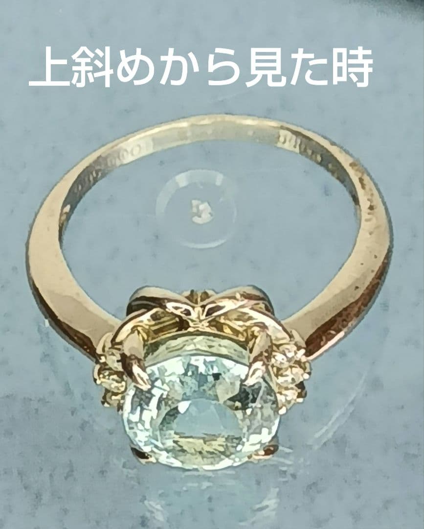 大粒アクアマリンリング♦2.85㌌✨／オーバル／#11／プラチナ枠／品質保証書付