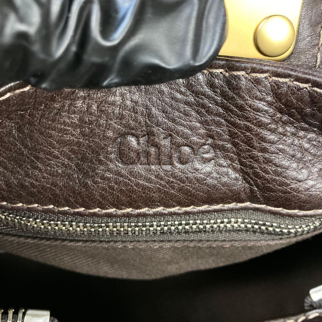 極美品 Chloe パディントン ハンドバッグ 南京錠 ダークブラウン レザー
