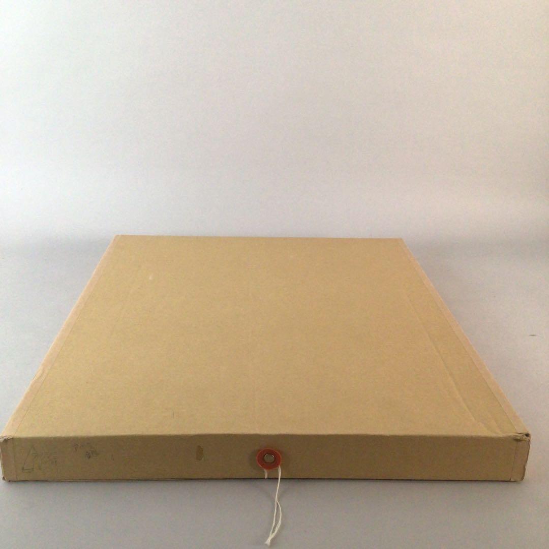 No3716 ガラス絵　荒木敬　「楽描 Ⅱ」紙箱付　コラージュ　抽象画　送料無料