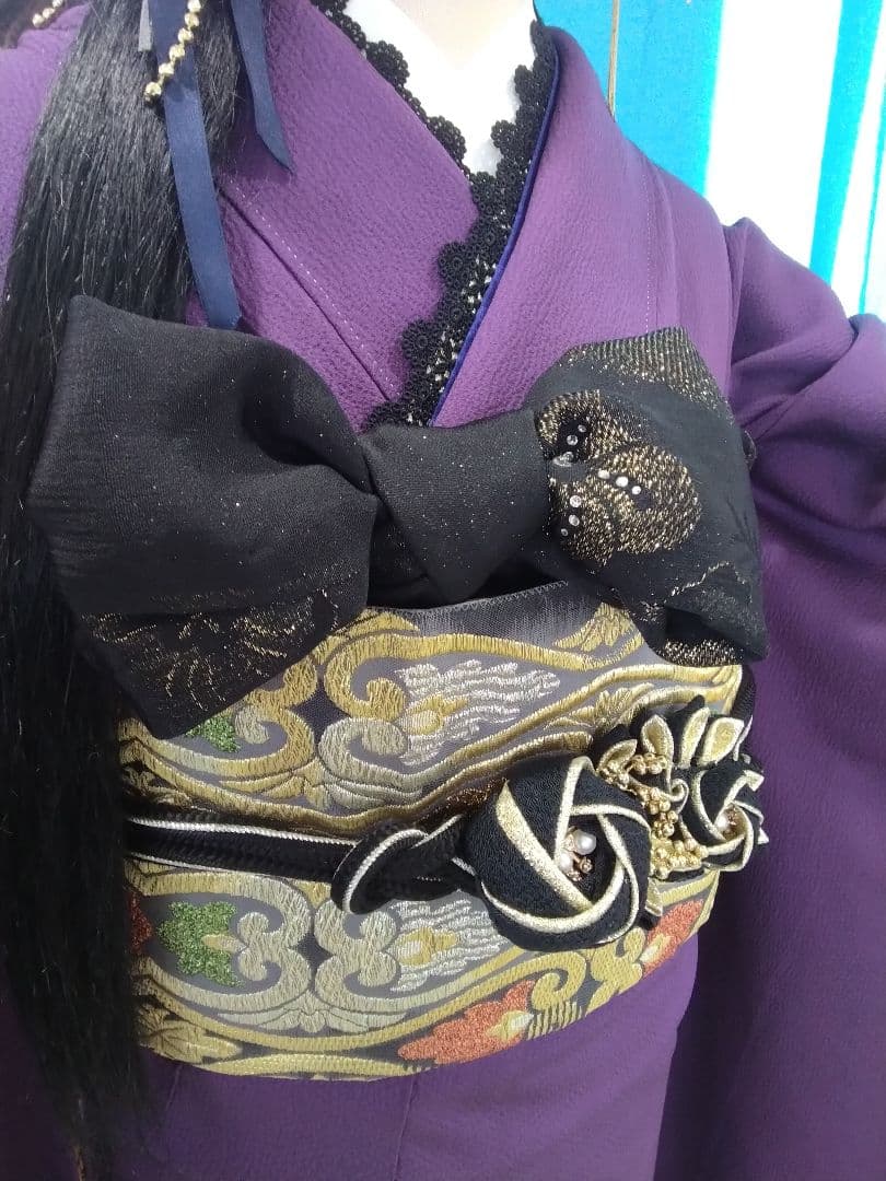 振袖フルセット、正絹振袖成人式、重ね衿帯揚げ帯締め、西陣袋帯、襦袢