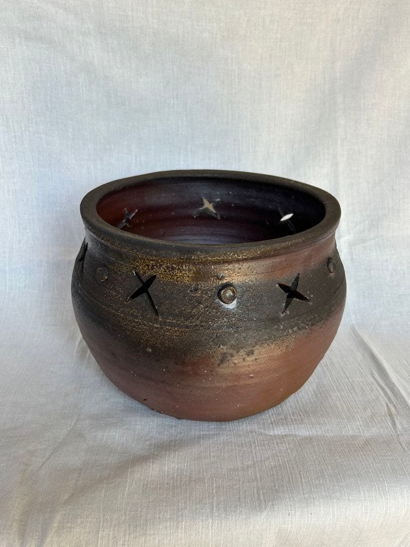 備前焼　透かし壺