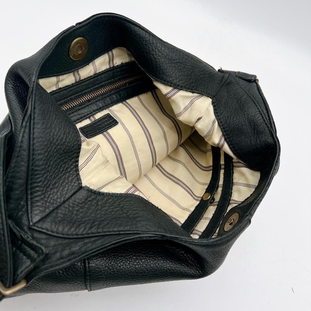 B.Stuff モニカ ワンショルダーバッグ オールレザー ブラック f177