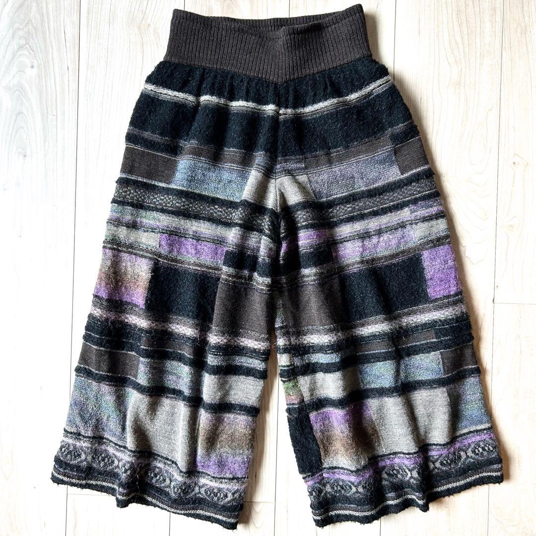 美品＊佐藤繊維 M&KYOKO エムアンドキョウコ ニットパンツ モヘヤ混