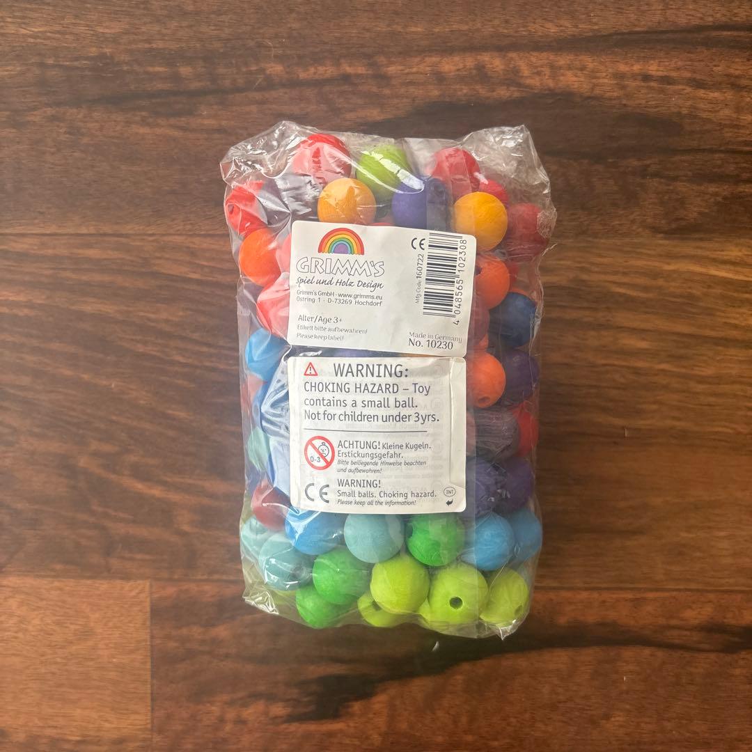 GRIMM'S/グリムス社 木製カラービーズ 20mm 180個