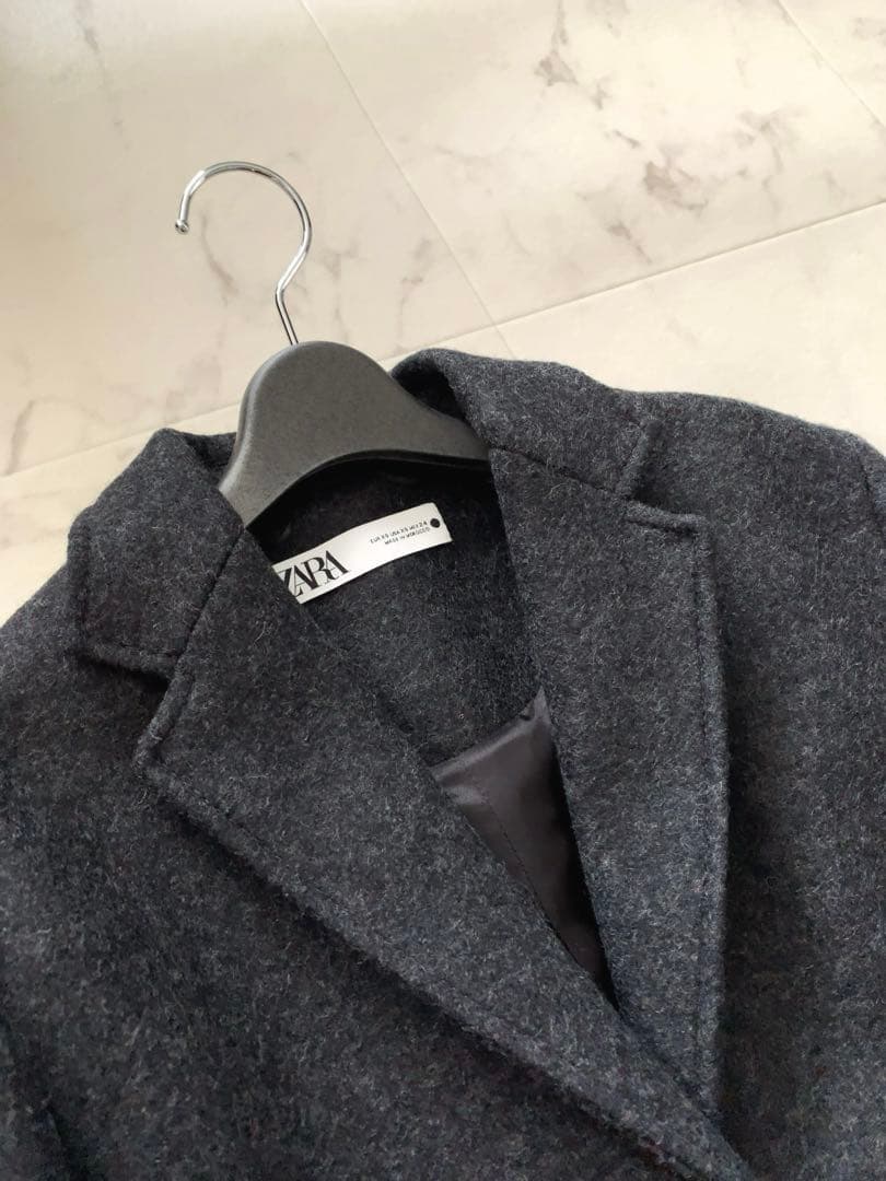 新品タグ付き【ZARA ザラ】ウールチェスターコート☆チャコールグレー