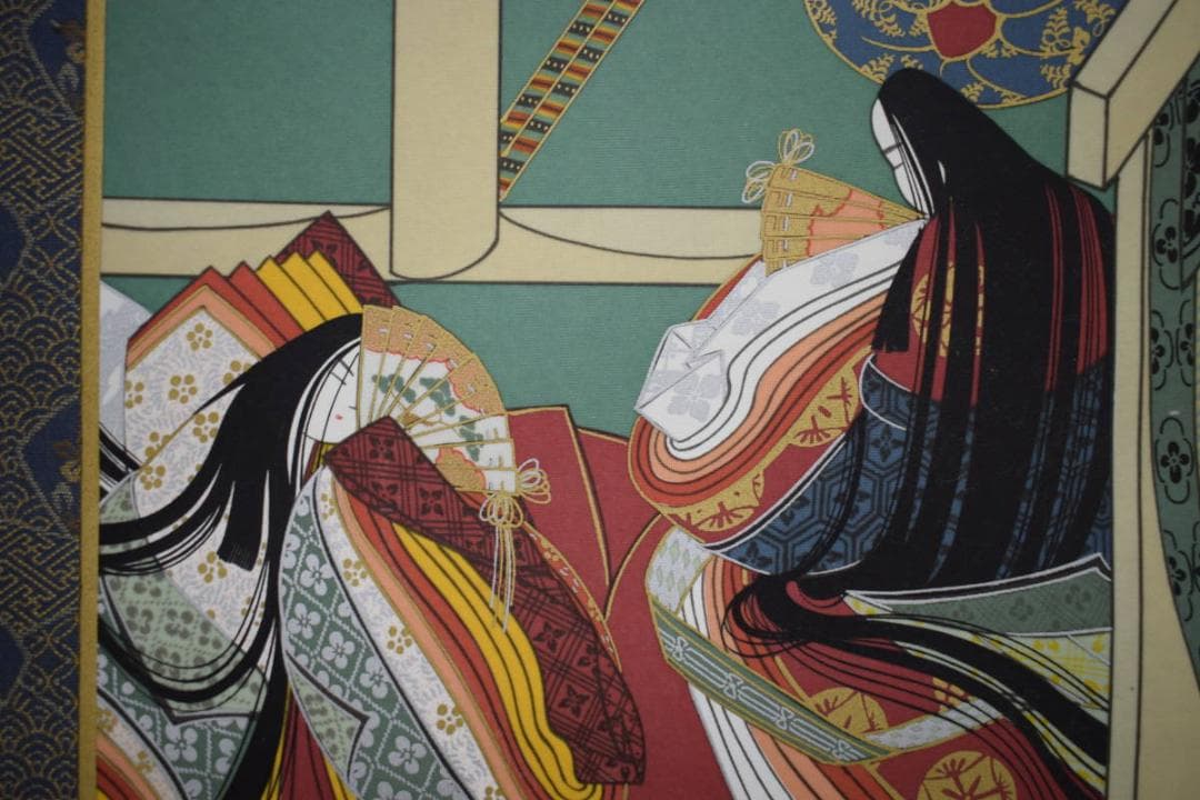 複製/作者不明/大和絵/人物出産図/横物/工芸/布袋屋掛軸HJ-326