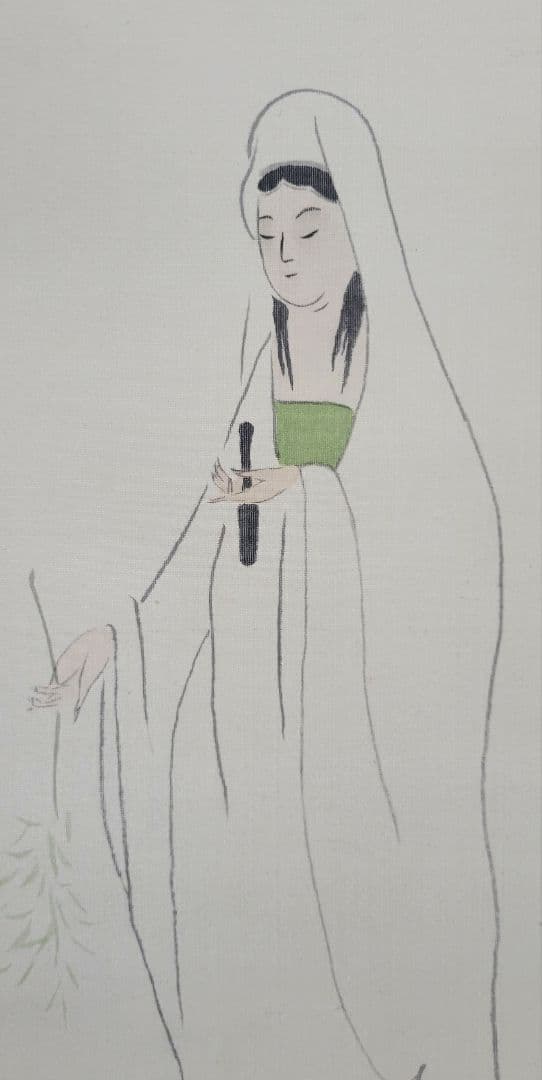 大谷光演(句仏) 観音図 掛け軸 箱無し 仏画 仏教美術 書画、骨董品、美術