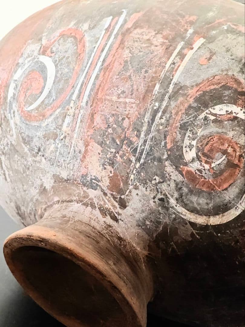 漢時代加彩繭壺 古代中国古美術 考古発掘品 二千年