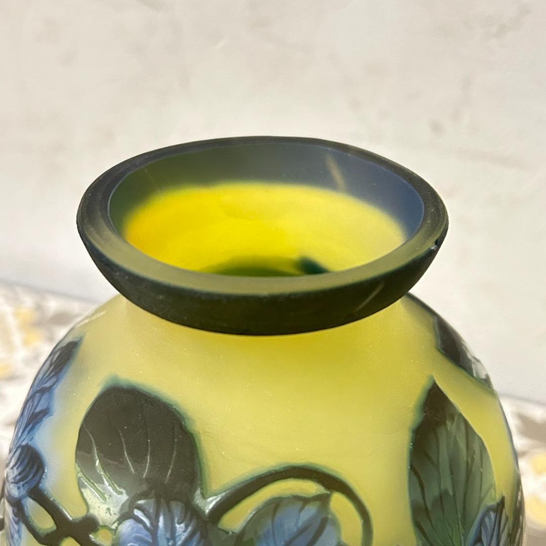 証明書】 エミールガレ 花瓶 カメオ彫り 被せガラス 高さ17cm - メルカリ