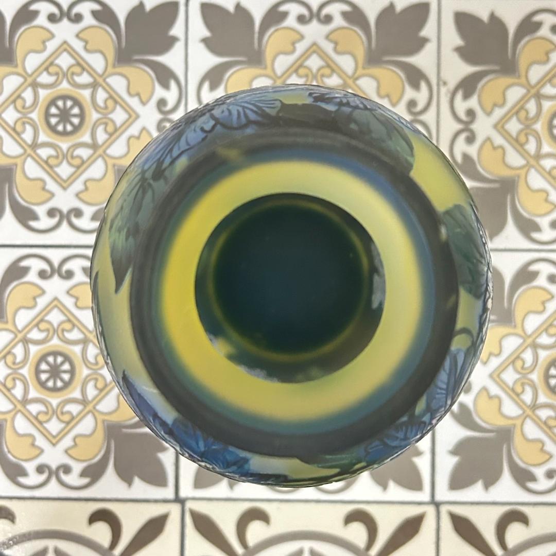 証明書】 エミールガレ 花瓶 カメオ彫り 被せガラス 高さ17cm - メルカリ