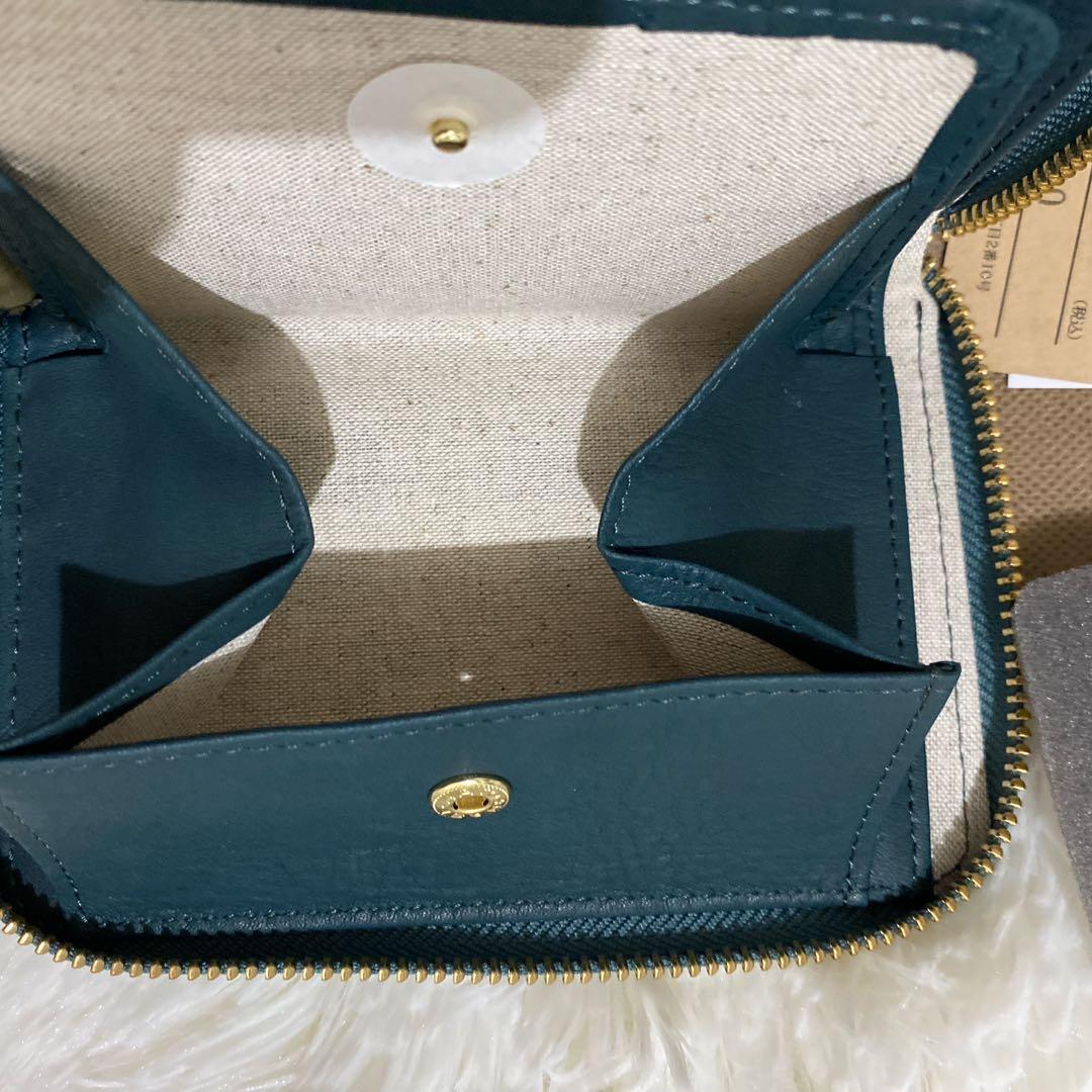 未使用 クレドラン2つ折り財布 ネイビーグリーン CLEDRAN（クレドラン