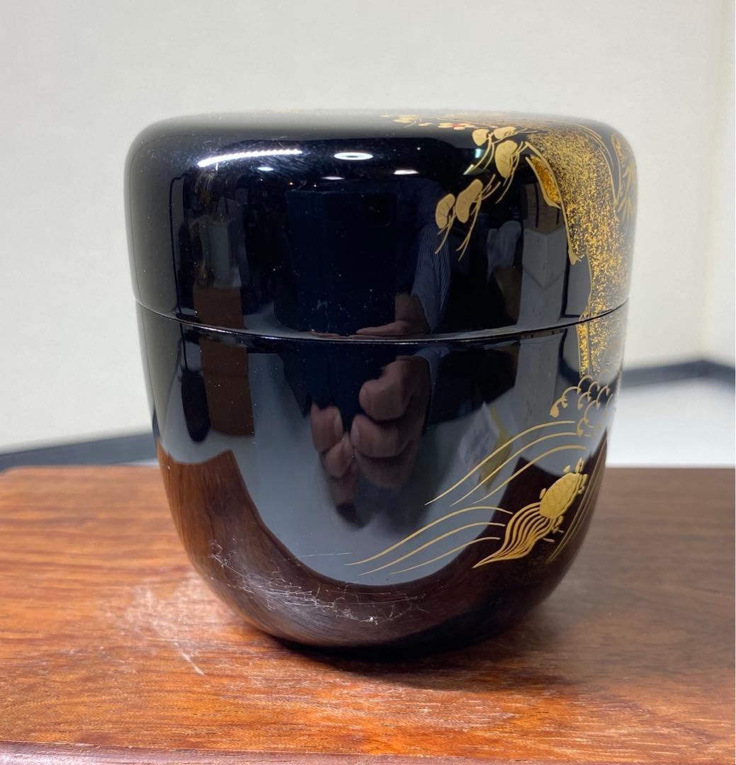 【茶道具】弘峰造　蓬莱山蒔絵　大棗（共箱）