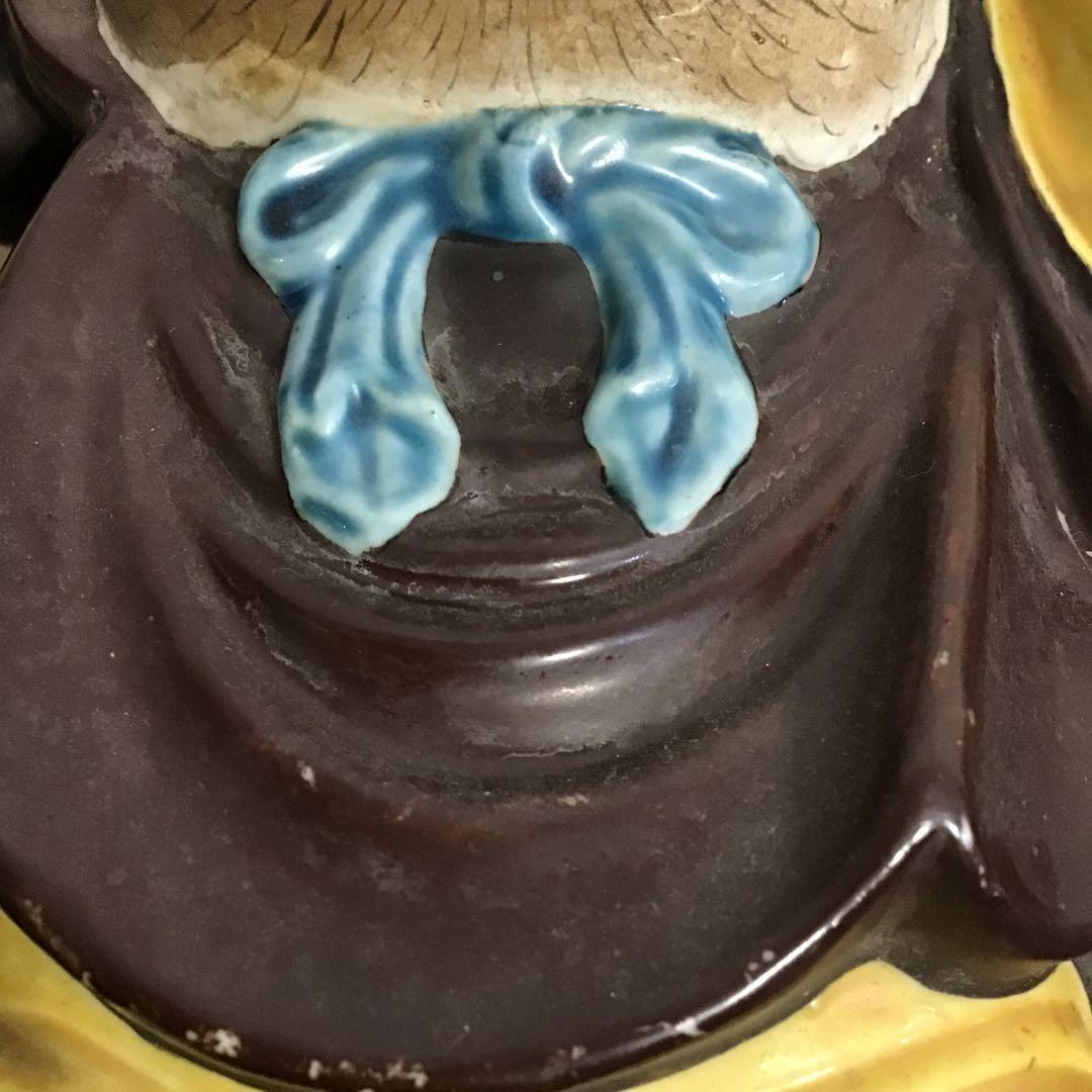 明治時代 九谷焼 布袋様 布袋さま 置物 縁起物 招福 商売繁盛