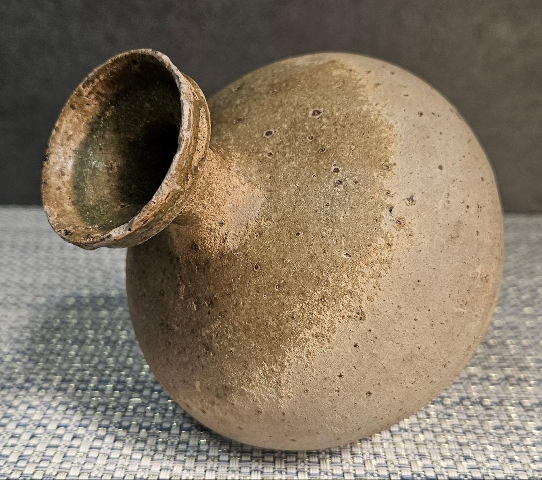 名品❗古代陶器　自然釉灰釉　新羅　 新羅土器　花入　徳利　 茶道具酒器