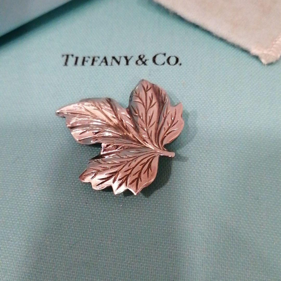 Tiffany&Co. ティファニー メープルリーフ ピンブローチ シルバー 楓