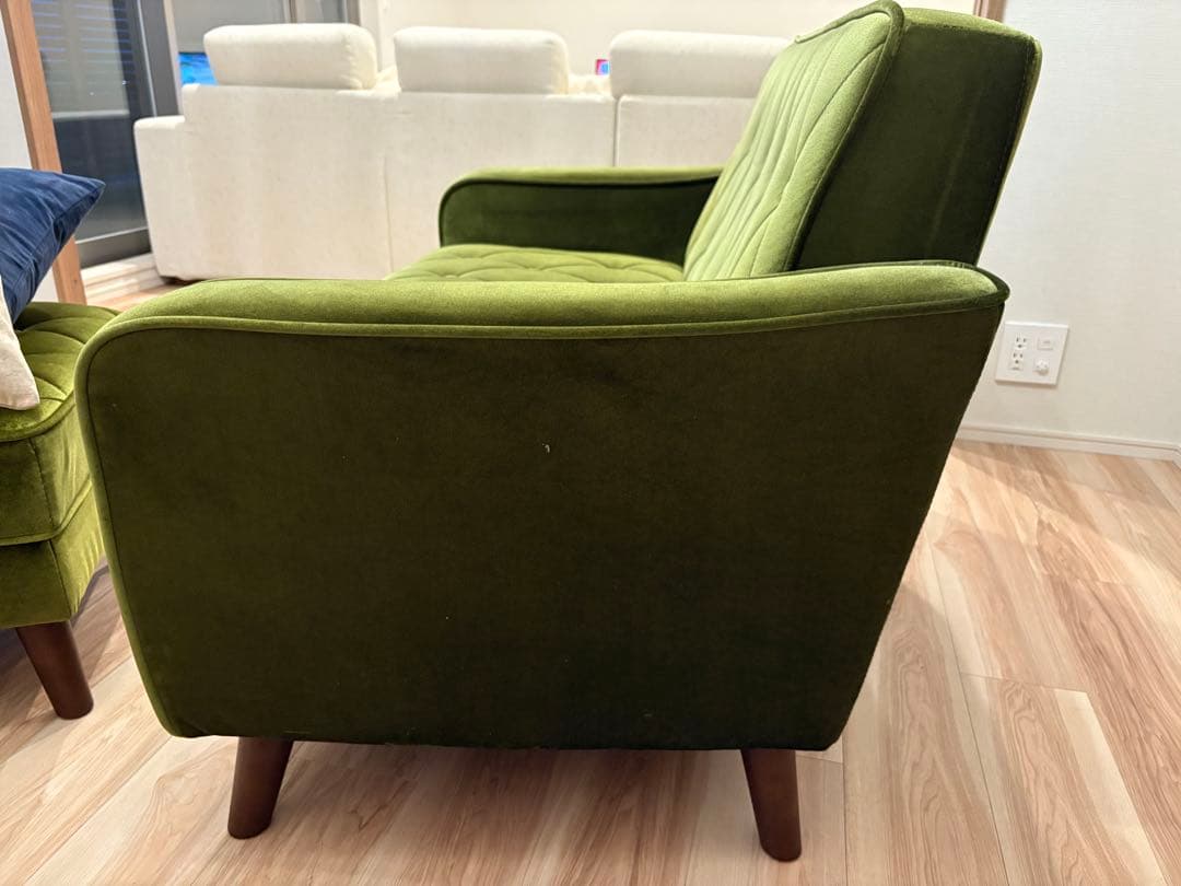 グリーン ベルベット ソファ