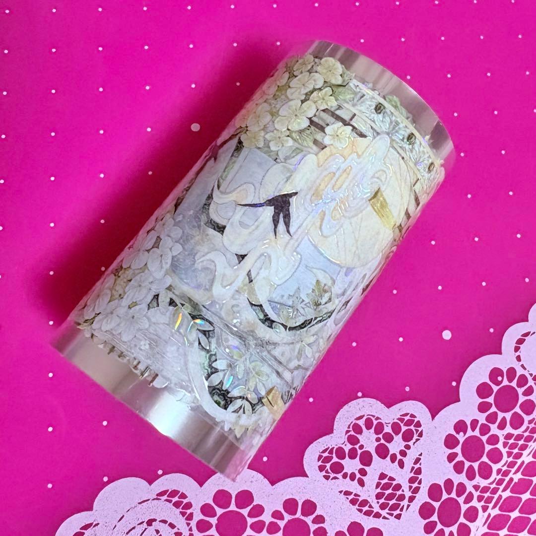 S11＃花烟语(贝壳光)花柒所切り売り海外装飾マステ