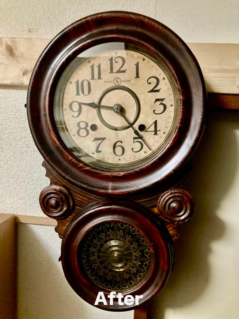 精工舎 ダルマ 四つ玉アンティーク柱時計 修復済